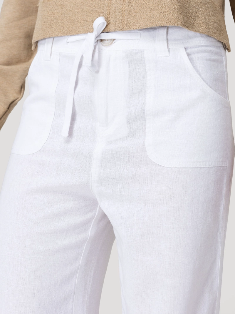 PANTALON LINO ORGANICO MUJER MALOYS BLANCO ROCKFORD - 7