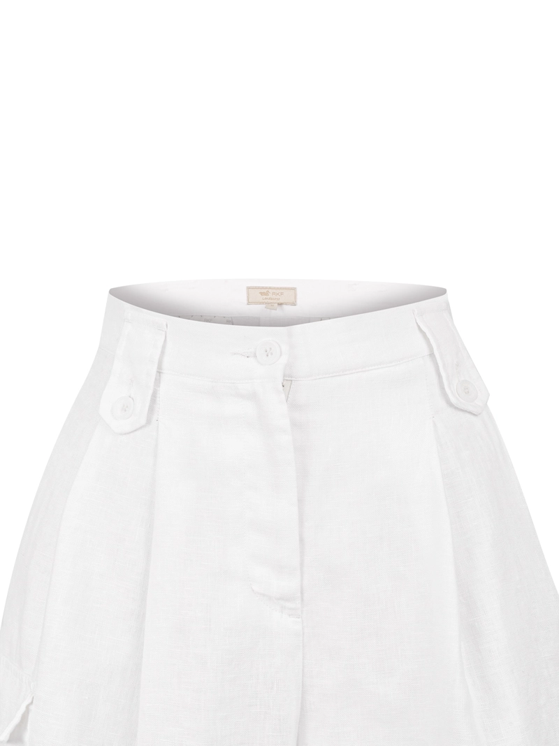 SHORT LINO ORGANICO MUJER ROUT BLANCO ROCKFORD - 4