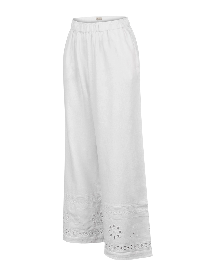 PANTALON LINO ORGANICO MUJER TROPIA BLANCO ROCKFORD - 1