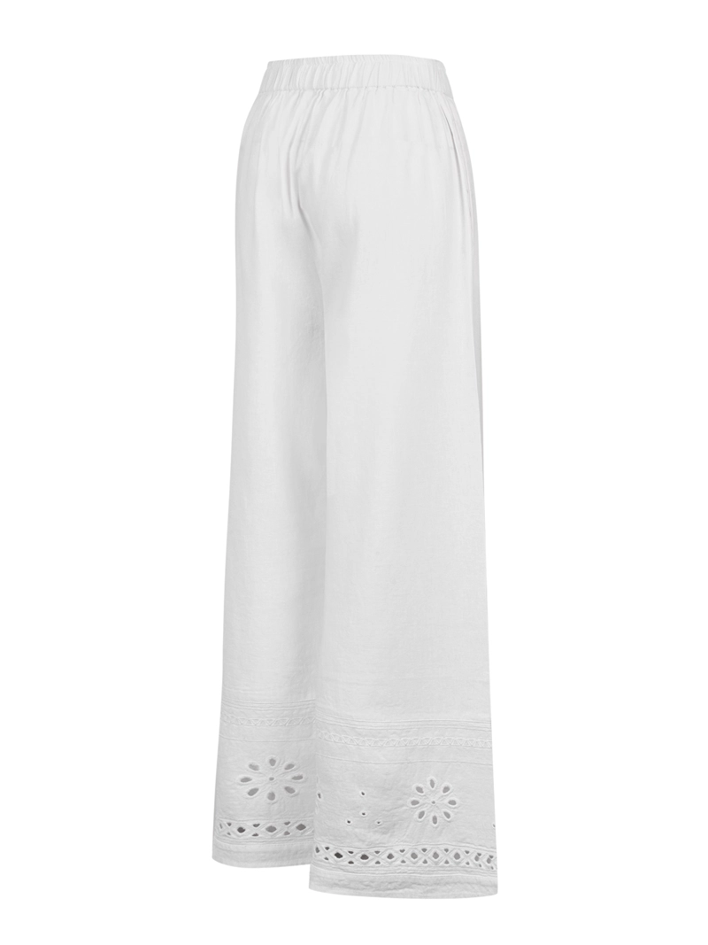 PANTALON LINO ORGANICO MUJER TROPIA BLANCO ROCKFORD - 2