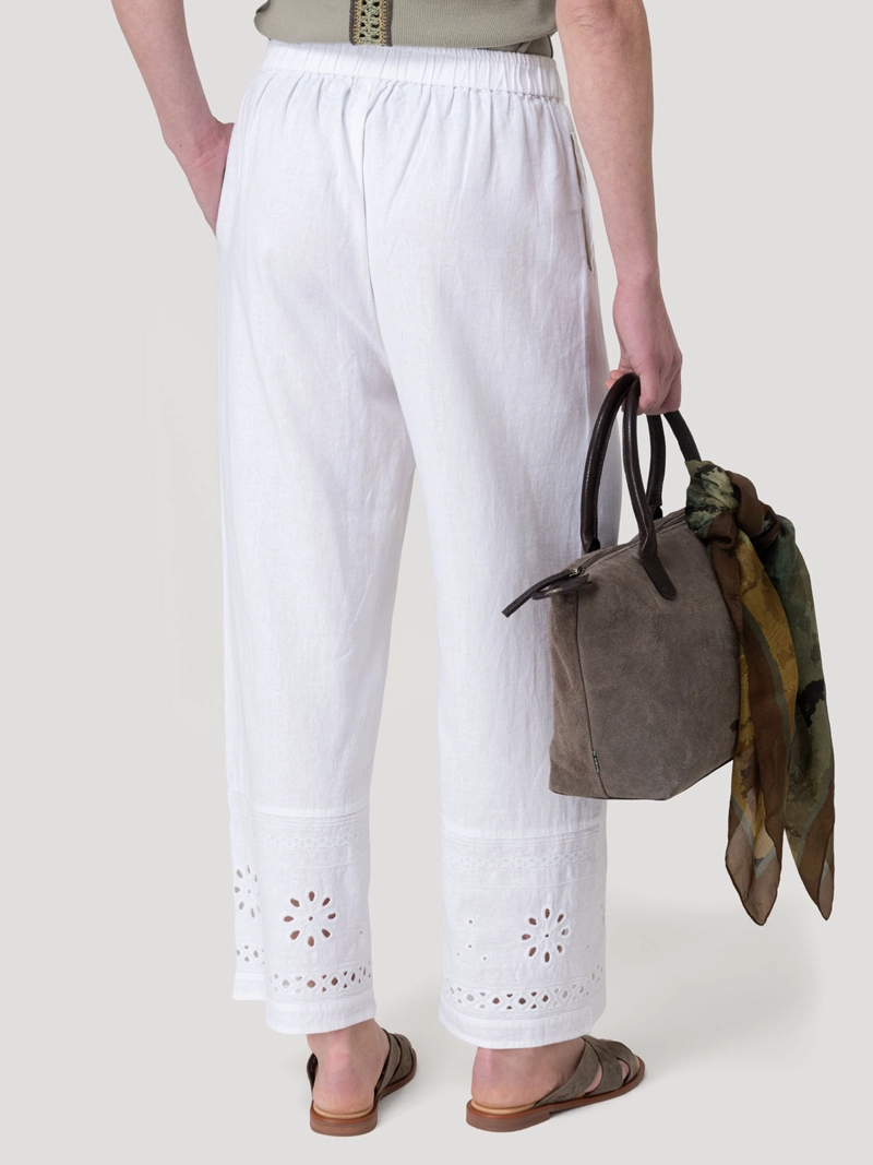 PANTALON LINO ORGANICO MUJER TROPIA BLANCO ROCKFORD - 6
