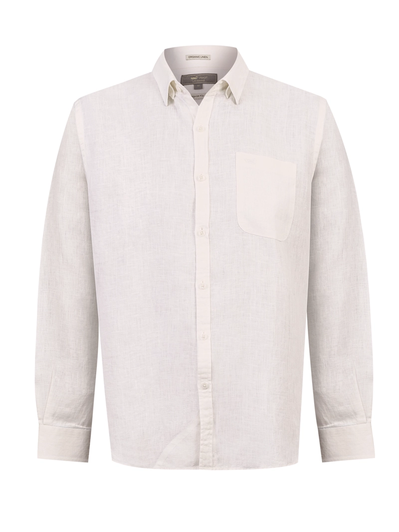 CAMISA LINO ORGANICO HOMBRE CLASLINEN BLANCO ROCKFORD - 1