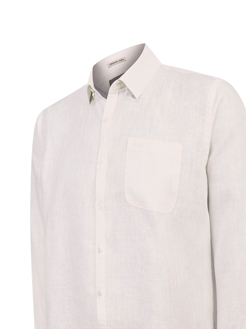 CAMISA LINO ORGANICO HOMBRE CLASLINEN BLANCO ROCKFORD - 4