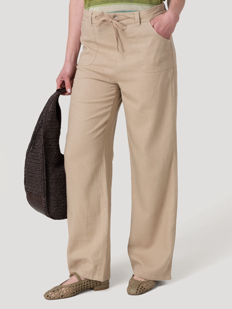PANTALON LINO ORGANICO MUJER MALOYS CAFE  ROCKFORD - 5