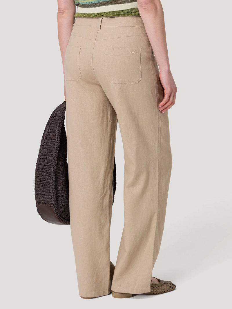 PANTALON LINO ORGANICO MUJER MALOYS CAFE  ROCKFORD - 6