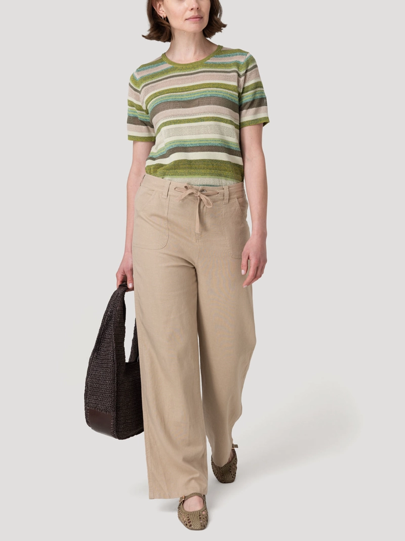 PANTALON LINO ORGANICO MUJER MALOYS CAFE  ROCKFORD - 9