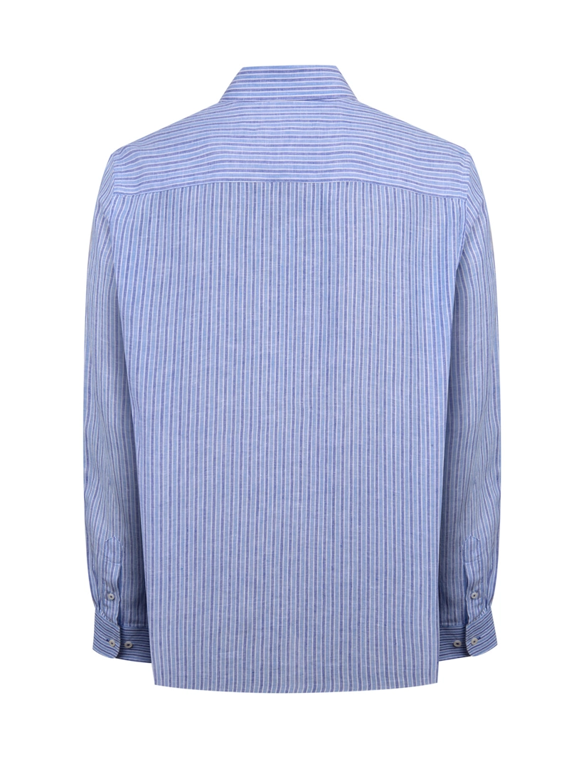 CAMISA LINO ORGANICO HOMBRE LINSTRIPE AZUL ROCKFORD - 2