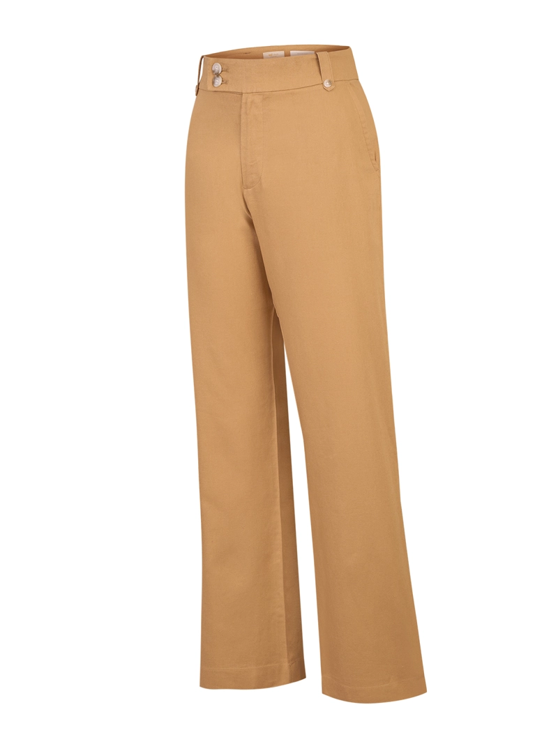 PANTALON ALGODON ORGANICO MUJER ANIRA CAFE  ROCKFORD - 1