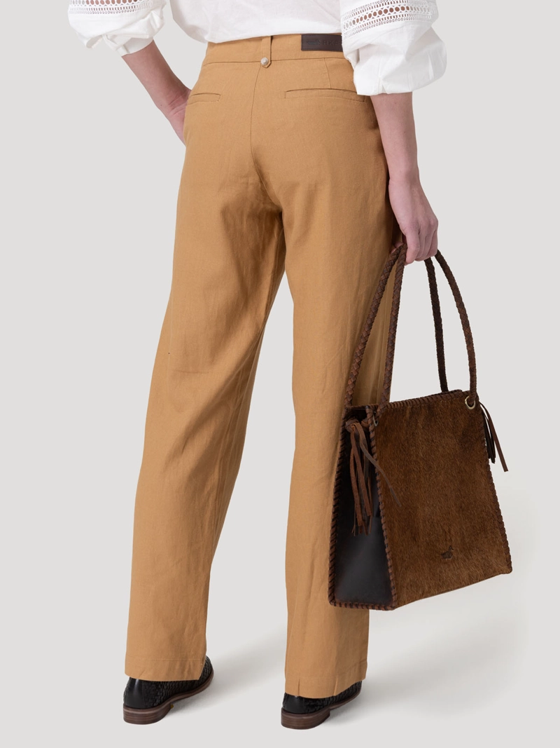 PANTALON ALGODON ORGANICO MUJER ANIRA CAFE  ROCKFORD - 6