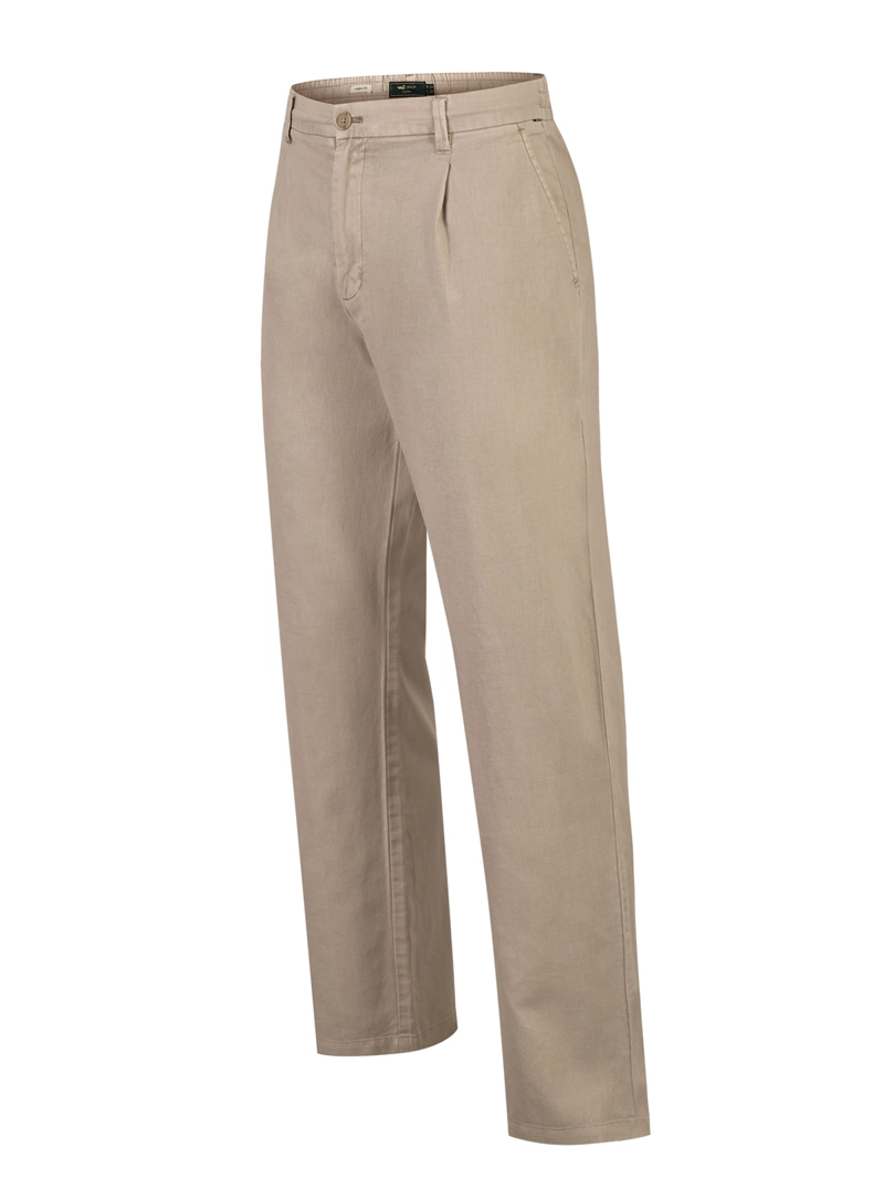 PANTALON LINO HOMBRE CALEN BEIGE ROCKFORD - 1