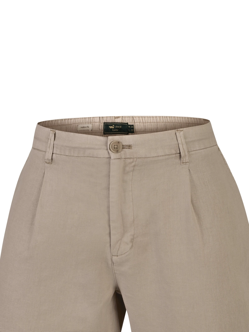 PANTALON LINO HOMBRE CALEN BEIGE ROCKFORD - 4