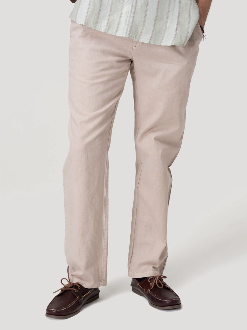 PANTALON LINO HOMBRE CALEN BEIGE ROCKFORD - 5