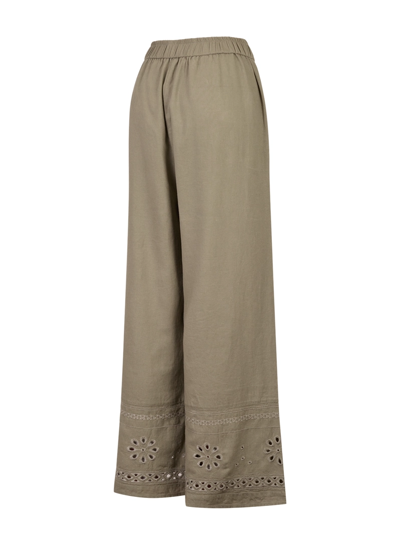 PANTALON LINO ORGANICO MUJER TROPIA VERDE ROCKFORD - 2