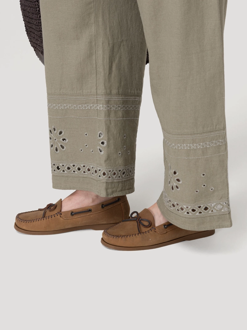PANTALON LINO ORGANICO MUJER TROPIA VERDE ROCKFORD - 7