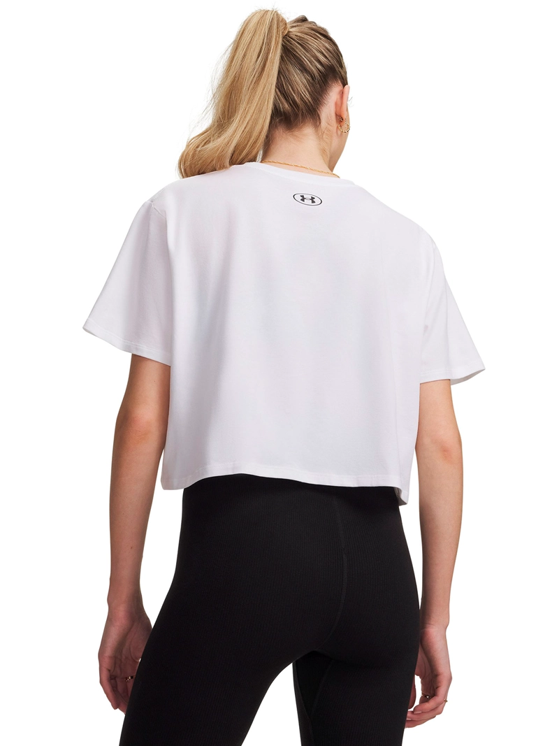 POLERA MANGA CORTA RIVAL BOXY BLANCA MUJER UNDER ARMOUR - 2