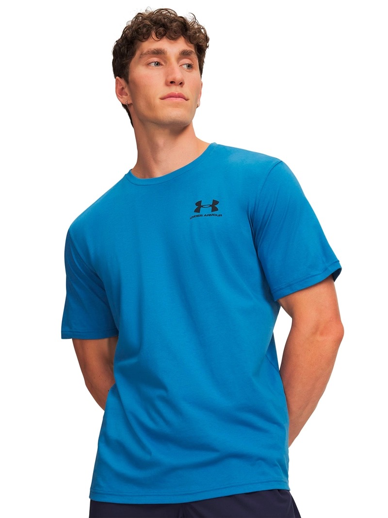 POLERA LEFT CHEST LOGO AZUL HOMBRE UNDER ARMOUR - 1