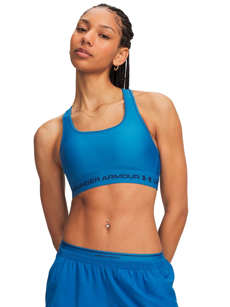 PETO CROSSBACK MID BRA AZUL MUJER UNDER ARMOUR - 1