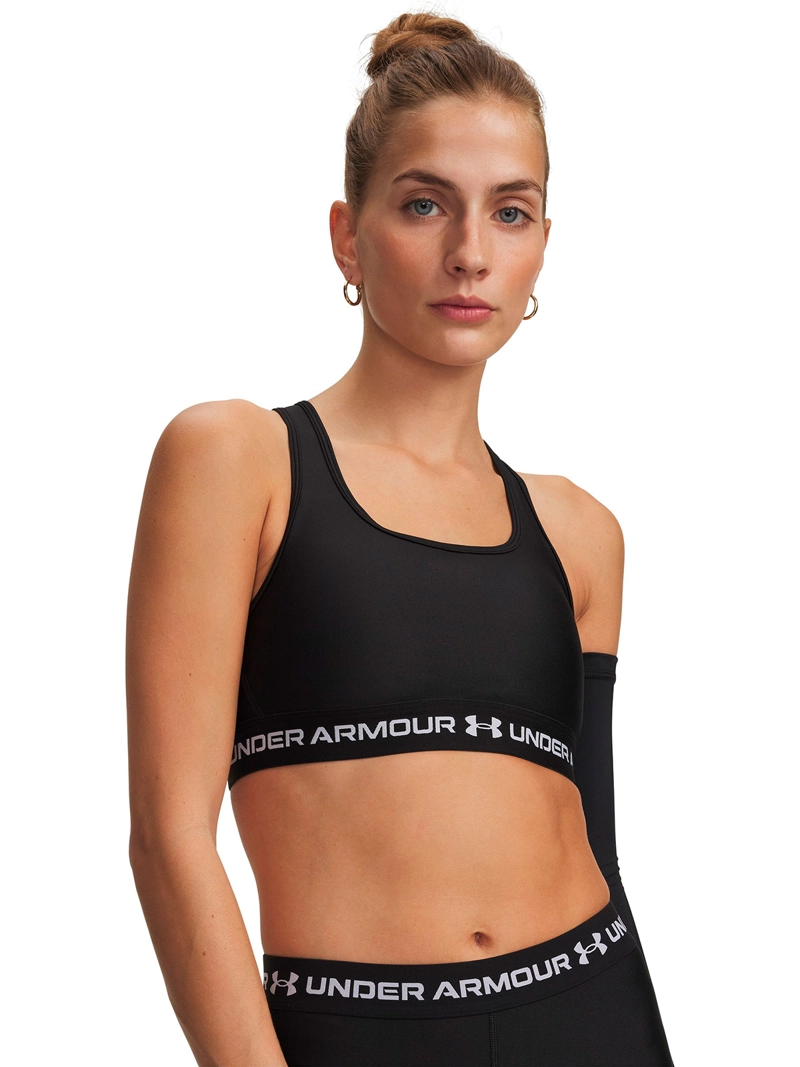 PETO CROSSBACK MID BRA NEGRA MUJER UNDER ARMOUR - 1