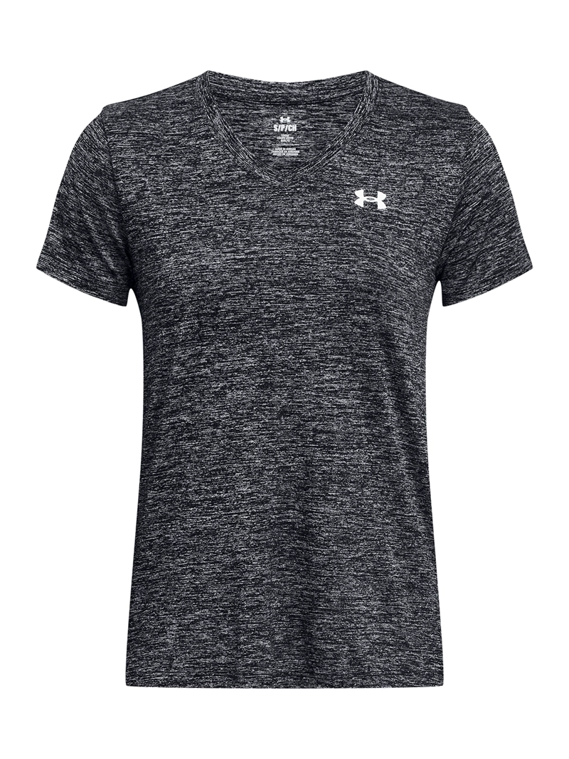 POLERA TECH TWIST V-NECK NEGRA MUJER UNDER ARMOUR - 1