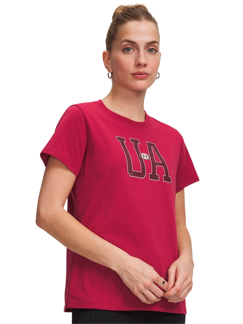 POLERA ICON FLEECE GRAPHIC ROJA MUJER UNDER ARMOUR - 1