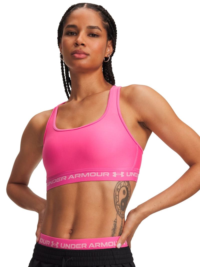 PETO CROSSBACK MID BRA ROSADA MUJER UNDER ARMOUR - 1