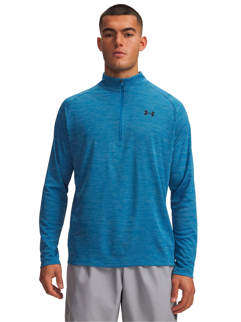 POLERON TECH TEXTURED ½ ZIP AZUL HOMBRE UNDER ARMOUR - 1