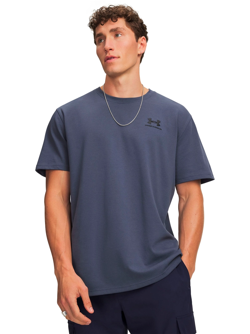 POLERA MANGA CORTA LOGO HEAVYWEIGHT GRIS HOMBRE UNDER ARMOUR - 1