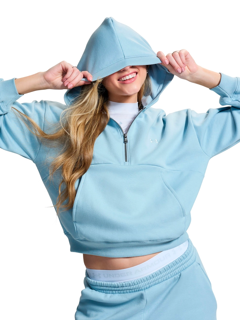 POLERON ICON FLEECE ½ ZIP GRIS MUJER UNDER ARMOUR - 1