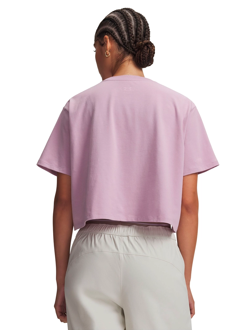 POLERA MANGA CORTA RIVAL BOXY ROSADA MUJER UNDER ARMOUR - 2