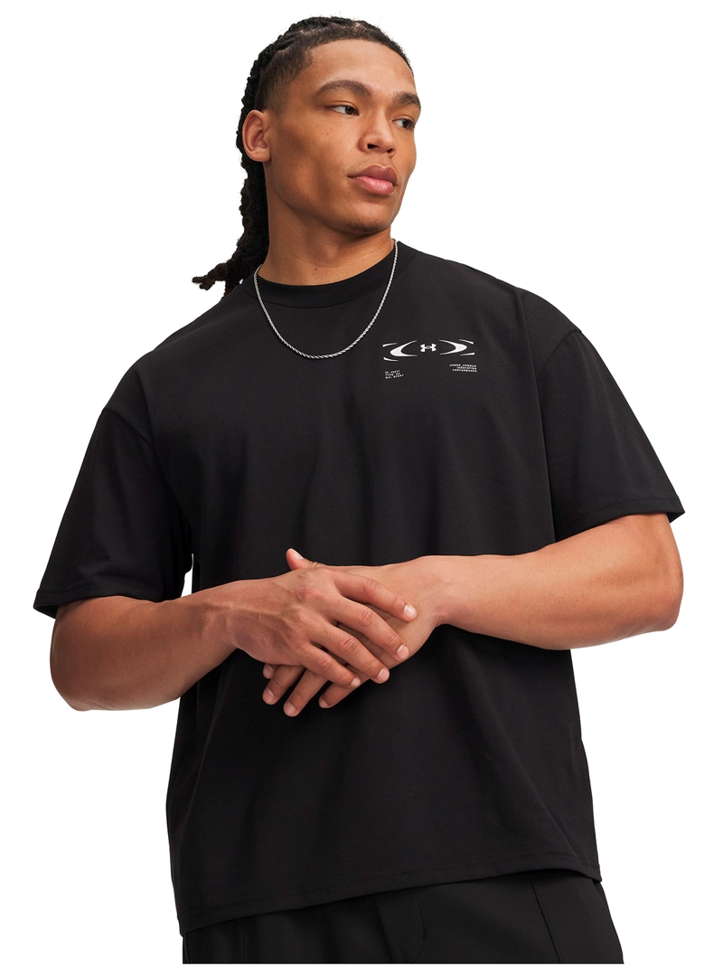 POLERA MANGA CORTA HEAVYWEIGHT ECHO LOGO NEGRO UNDER ARMOUR - 1
