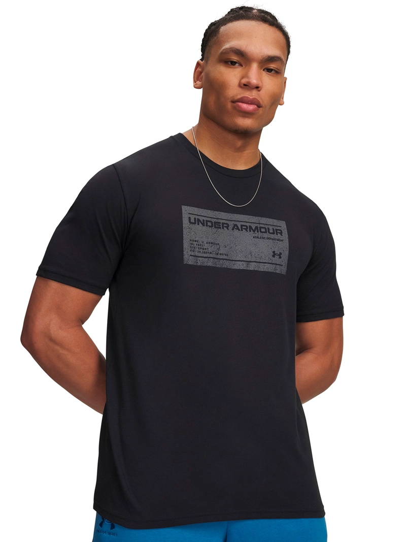 POLERA MANGA CORTA BOX WORDMARK LABEL NEGRO UNDER ARMOUR - 1
