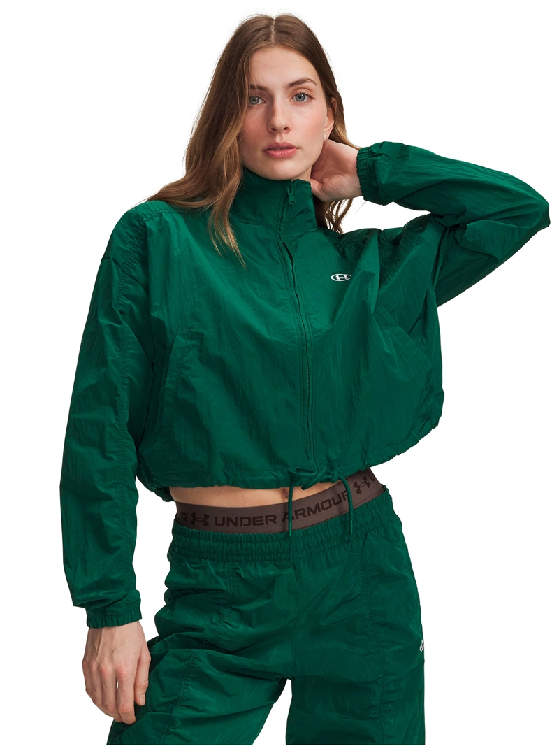 POLERON RIVAL WOVEN VERDE MUJER UNDER ARMOUR - 1