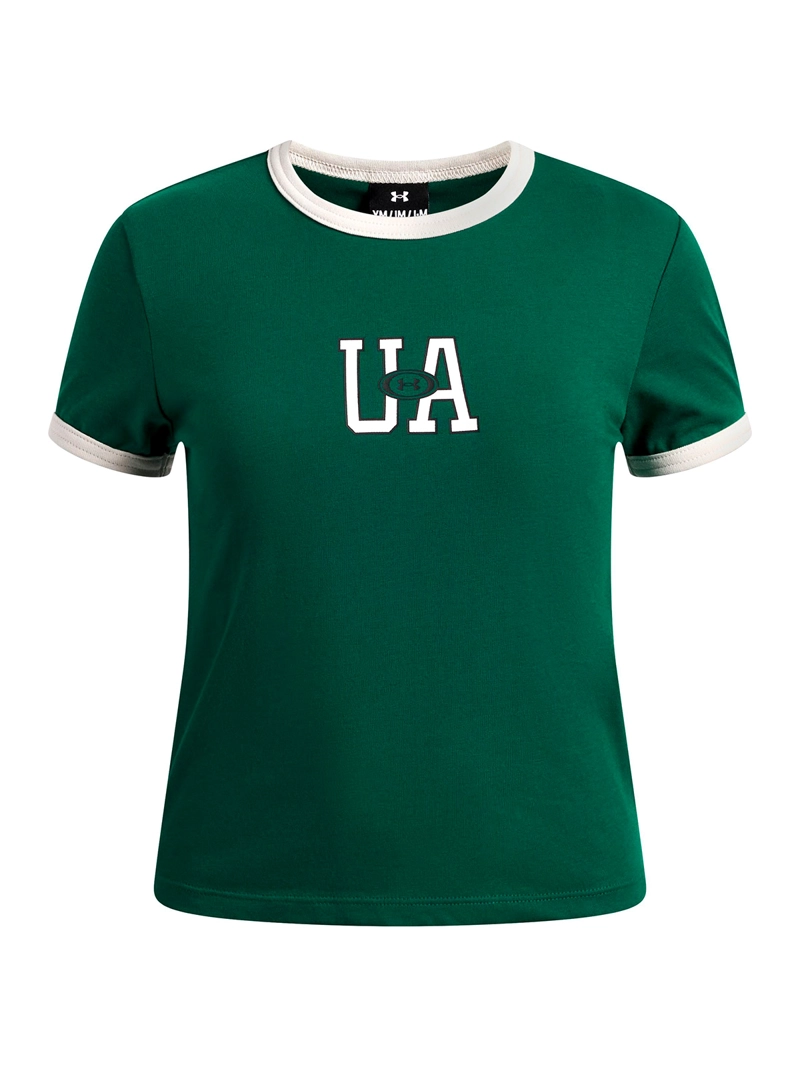 POLERA MANGA CORTA RINGER TEE VERDE NIÑA UNDER ARMOUR - 1