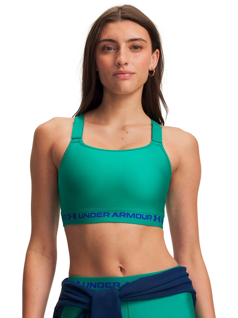 PETO HEATGEAR CROSSBACK HIGH VERDE MUJER UNDER ARMOUR - 1
