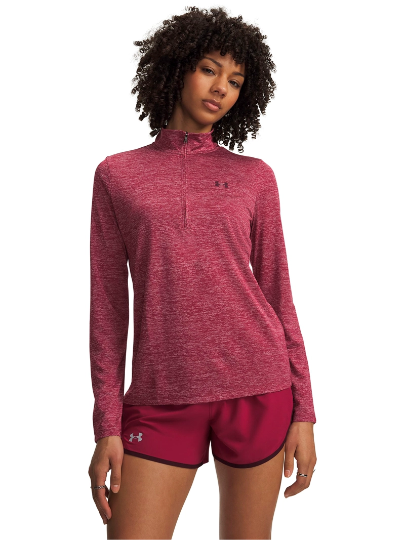 POLERON TECH ½ ZIP TWIST ROJA MUJER UNDER ARMOUR - 1