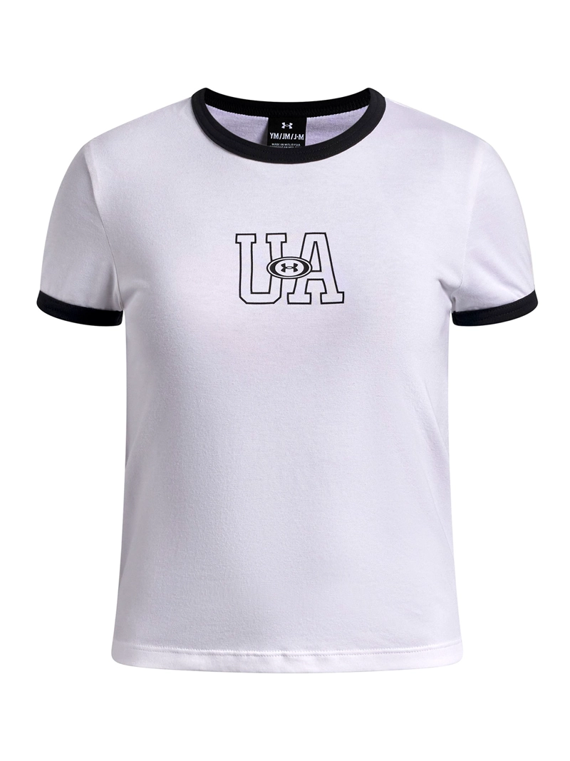 POLERA MANGA CORTA RINGER TEE BLANCA NIÑA UNDER ARMOUR - 1