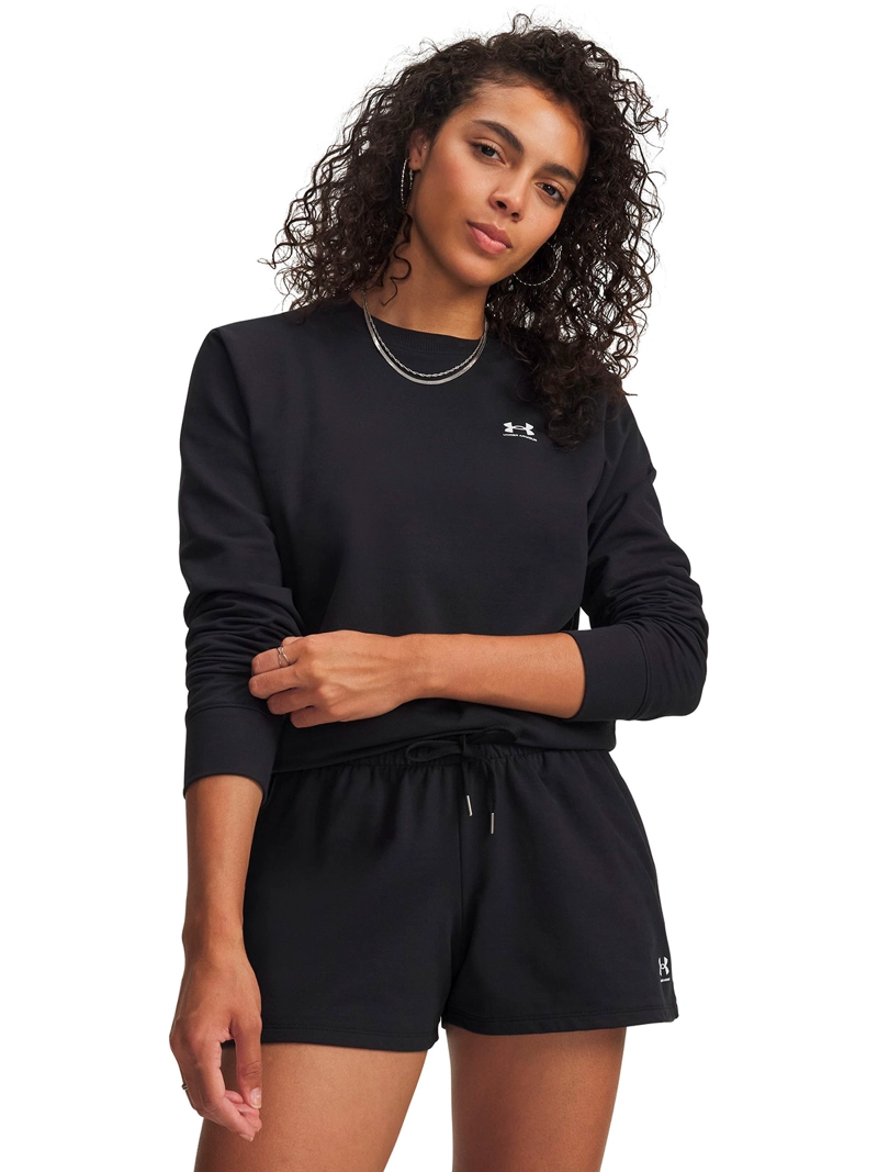 POLERON SPORT TERRY CREW NEGRA MUJER UNDER ARMOUR - 1