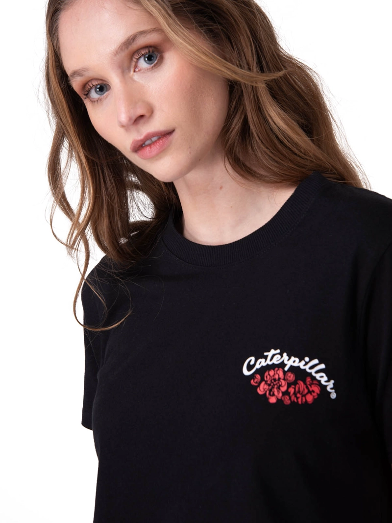 POLERA MANGA CORTA MUJER MINI FLORAL GRAPHIC NEGRO CAT - 4