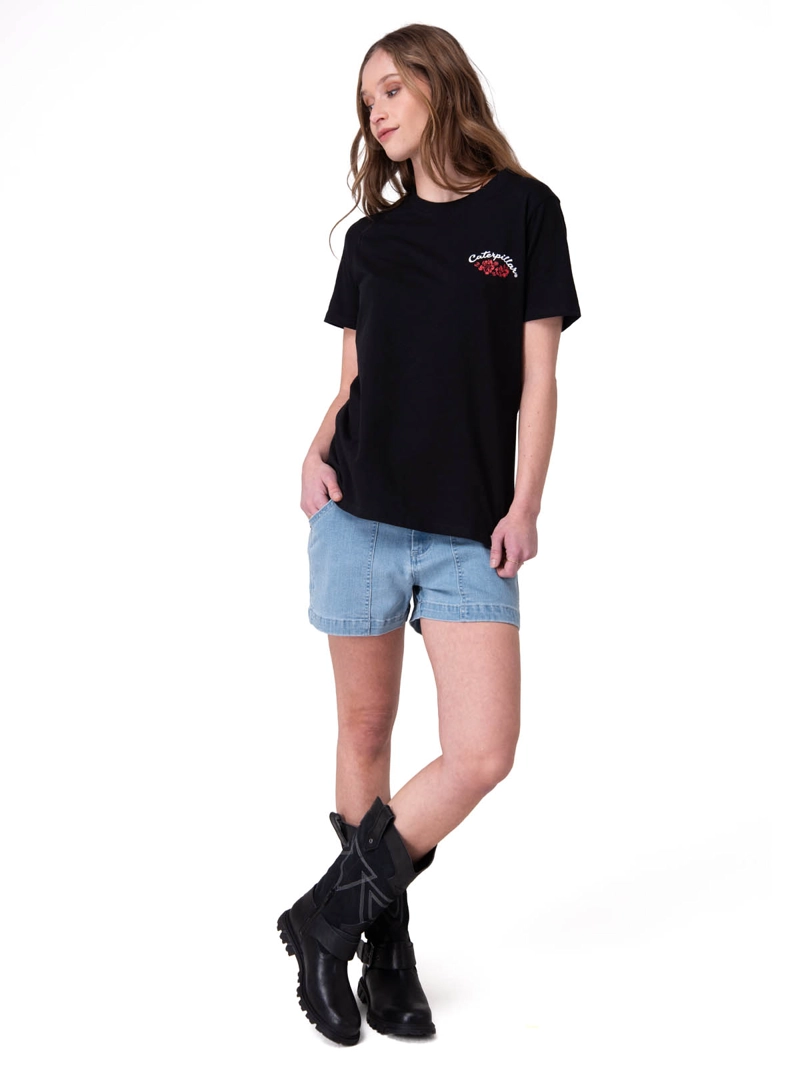 POLERA MANGA CORTA MUJER MINI FLORAL GRAPHIC NEGRO CAT - 5