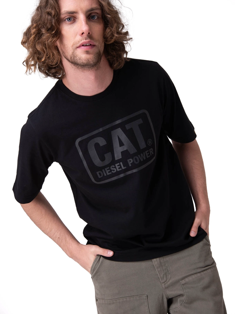 POLERA MANGA CORTA HOMBRE DIESEL POWER S/S TEE NEGRO CAT - 2