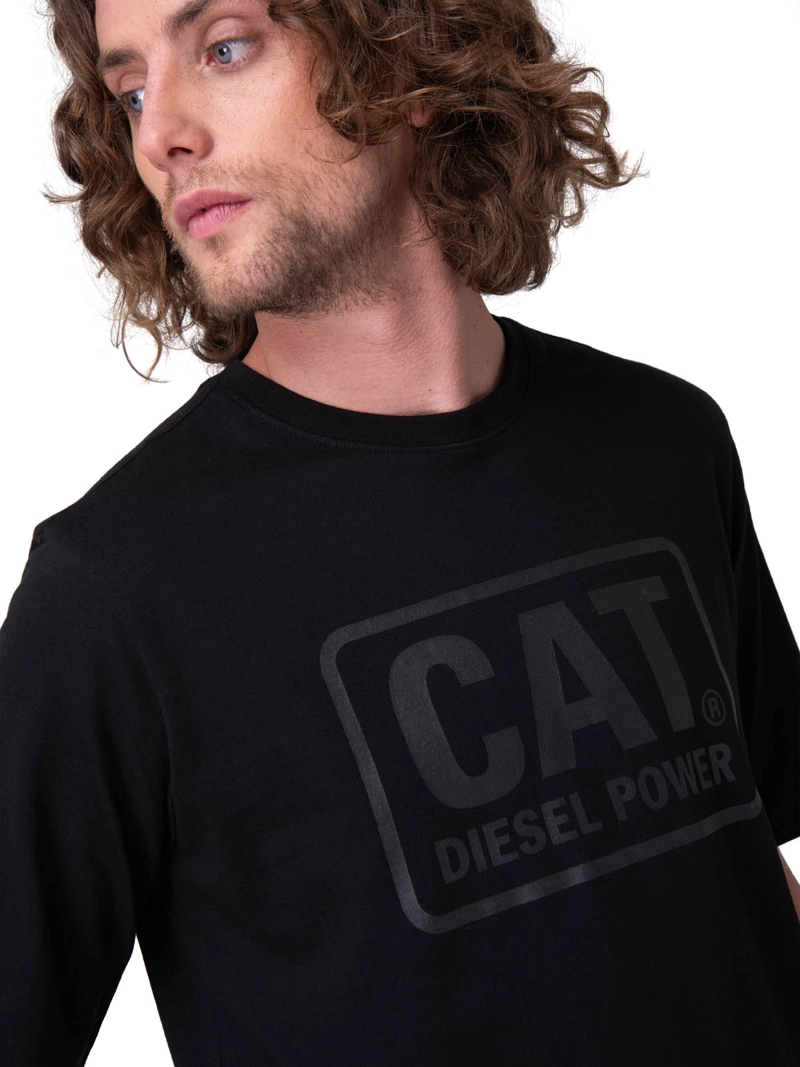 POLERA MANGA CORTA HOMBRE DIESEL POWER S/S TEE NEGRO CAT - 5