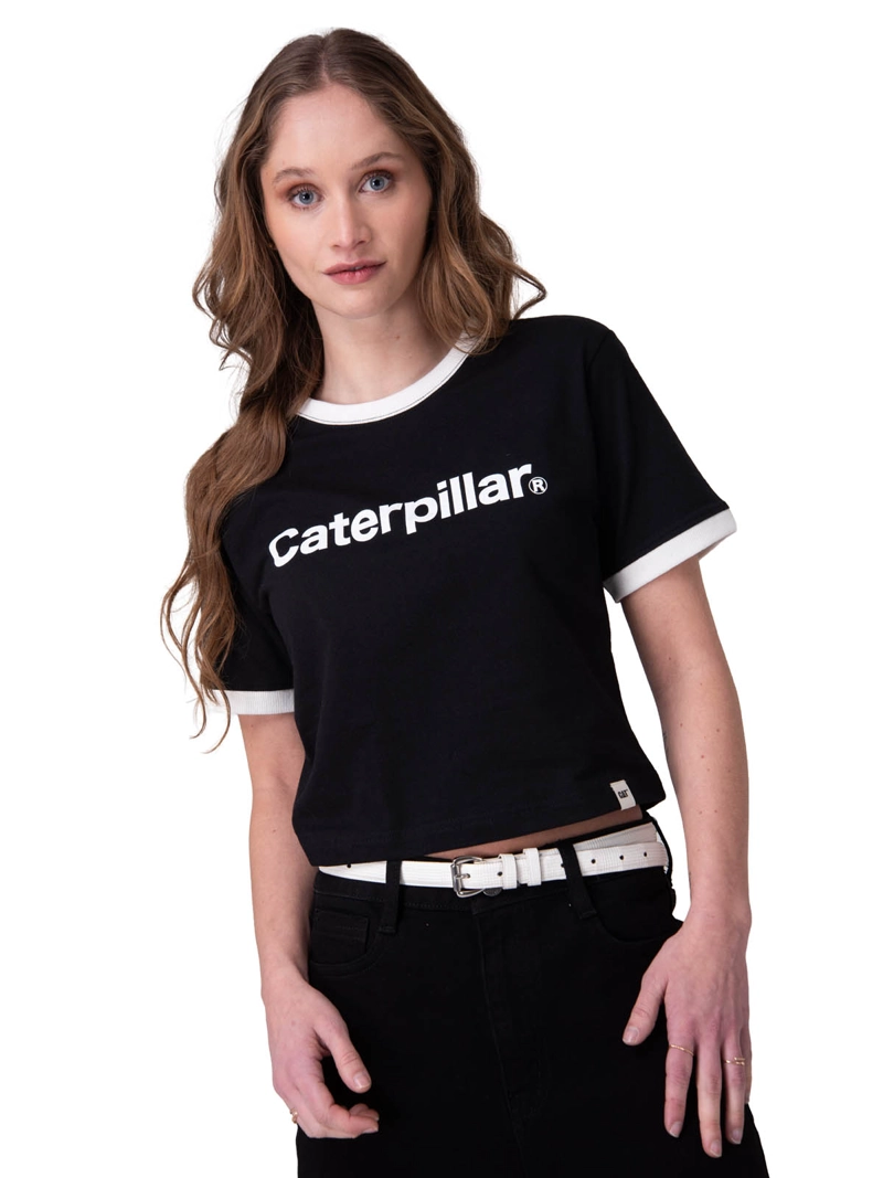 POLERA MANGA CORTA MUJER CATERPILLAR RINGER C NEGRO CAT - 1