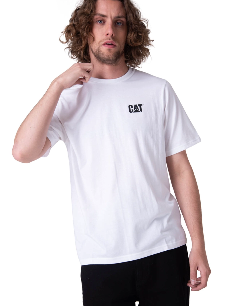 POLERA MANGA CORTA HOMBRE SMALL LOGO TEE BLANCO CAT - 1