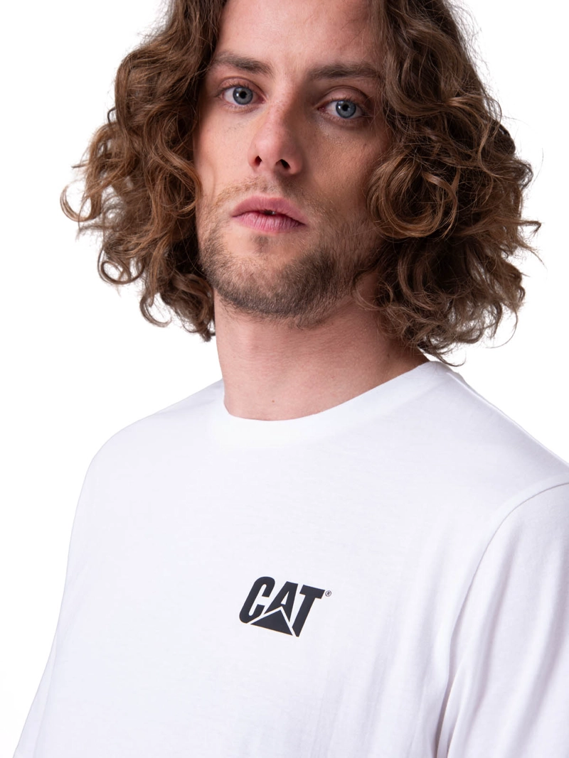 POLERA MANGA CORTA HOMBRE SMALL LOGO TEE BLANCO CAT - 4