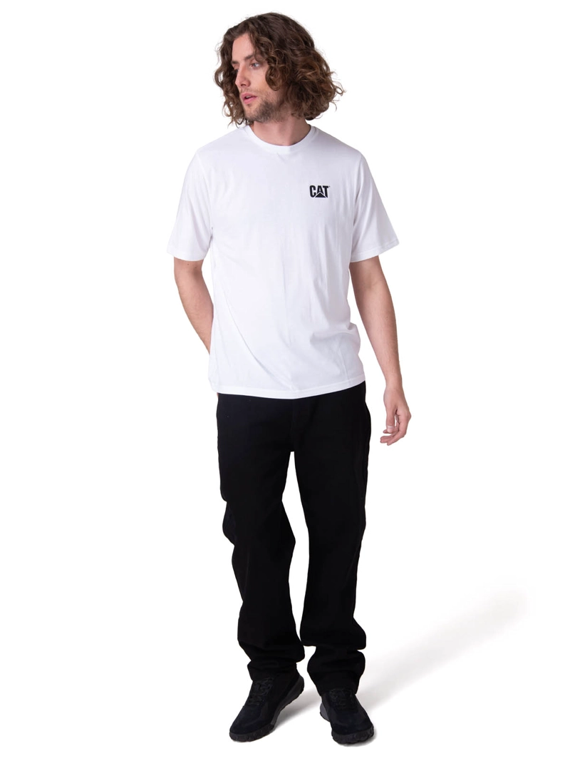 POLERA MANGA CORTA HOMBRE SMALL LOGO TEE BLANCO CAT - 6