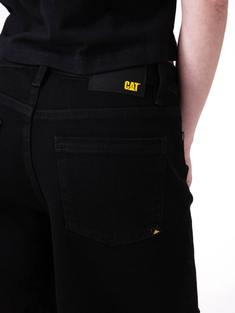 SHORT MUJER DENIM HIGH RISE COWB NEGRO CAT - 6