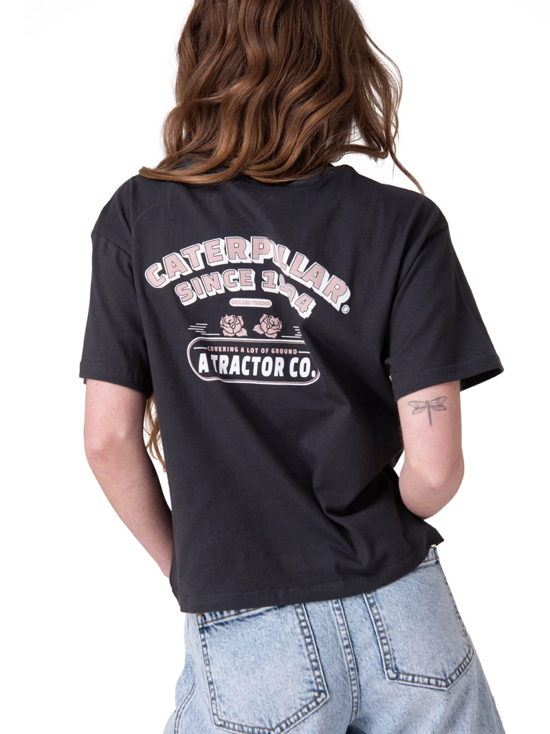 POLERA MANGA CORTA MUJER BOXY TRACTOR CO GRAP NEGRO CAT - 2