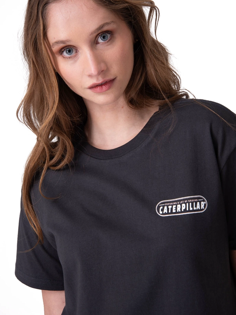 POLERA MANGA CORTA MUJER BOXY TRACTOR CO GRAP NEGRO CAT - 4