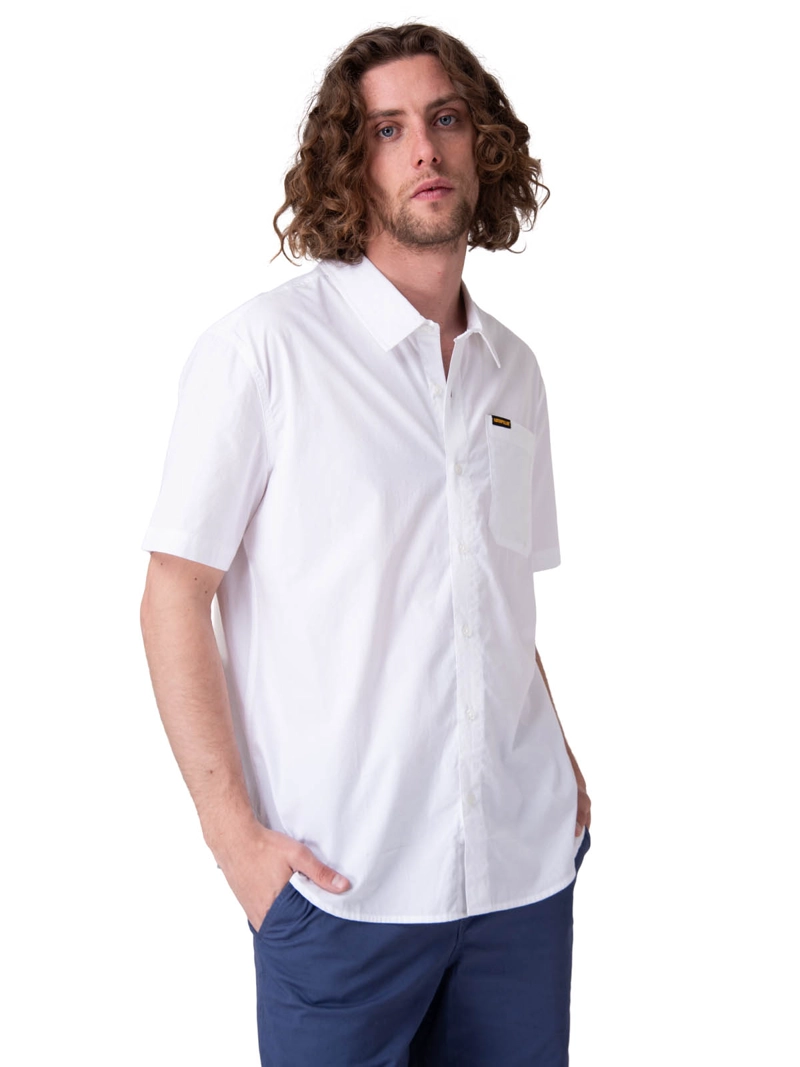 CAMISA MANGA CORTA HOMBRE POPLIN S/S SHIRT II BLANCO CAT - 1