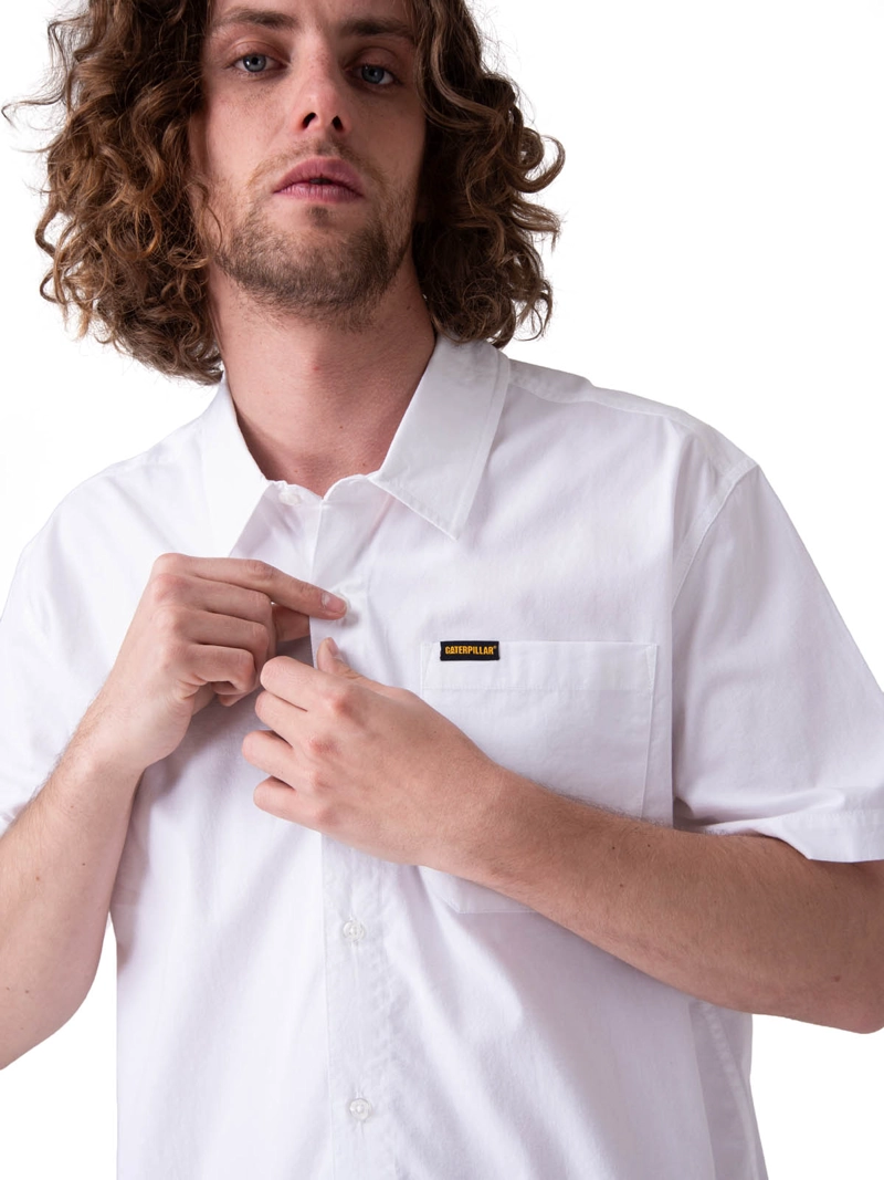 CAMISA MANGA CORTA HOMBRE POPLIN S/S SHIRT II BLANCO CAT - 4